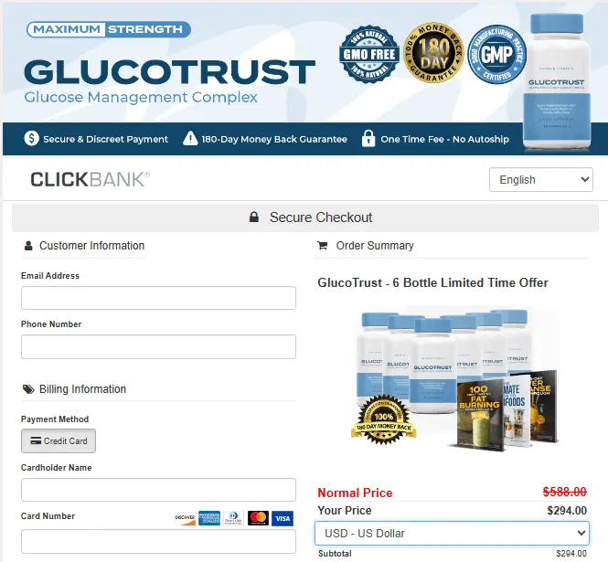 Glucotrust Payment Page